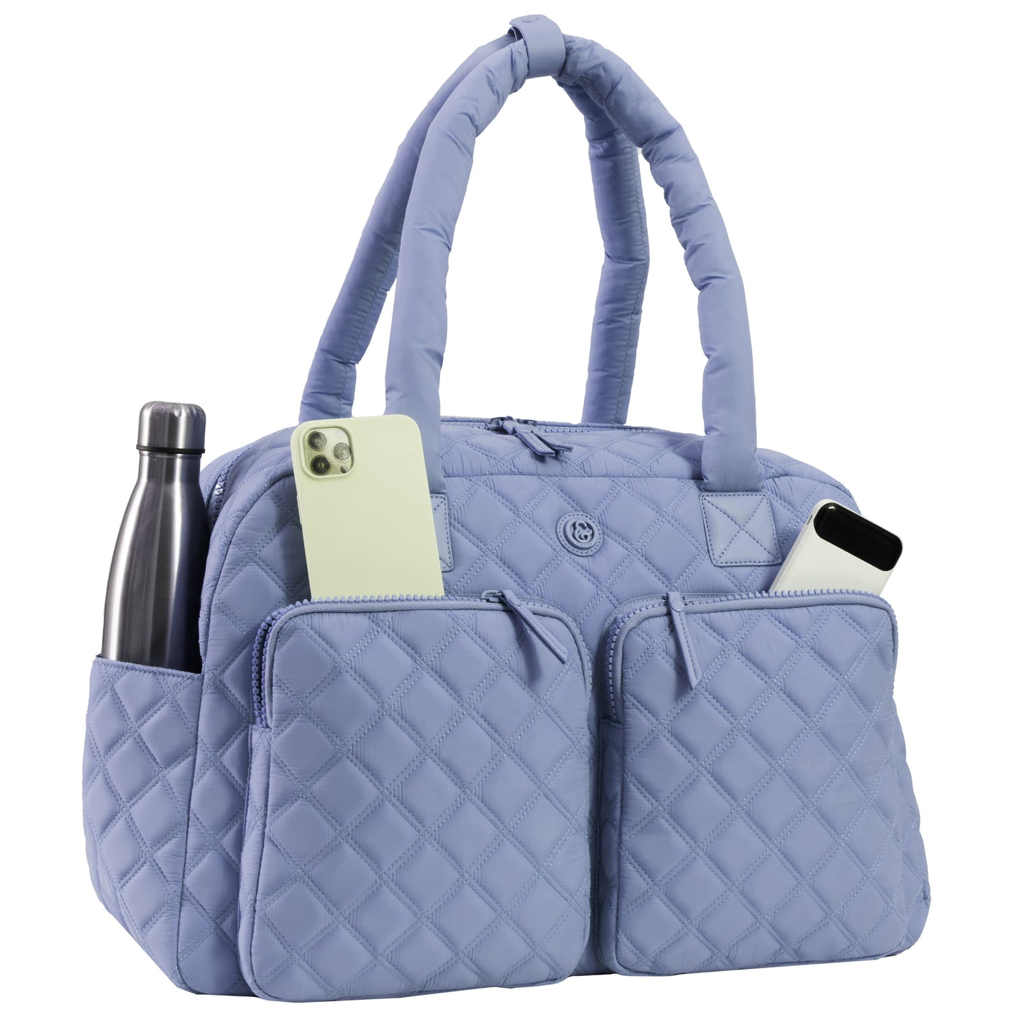 Joan & David Two Pocket Diamond Quilted 22 in. Duffel Bag
