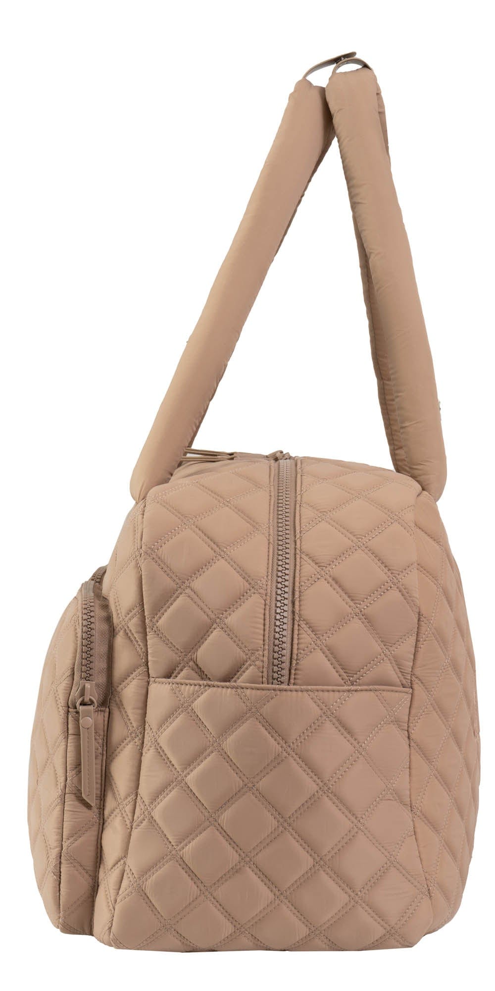 Joan & David 22 Inch Diamond Quilted 2 Pocket Parachute Nylon Duffel Bag