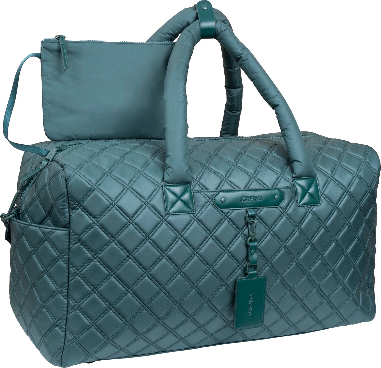 Joan & David 22 Inch Diamond Quilted Parachute Nylon Luggage Tag Duffel Bag