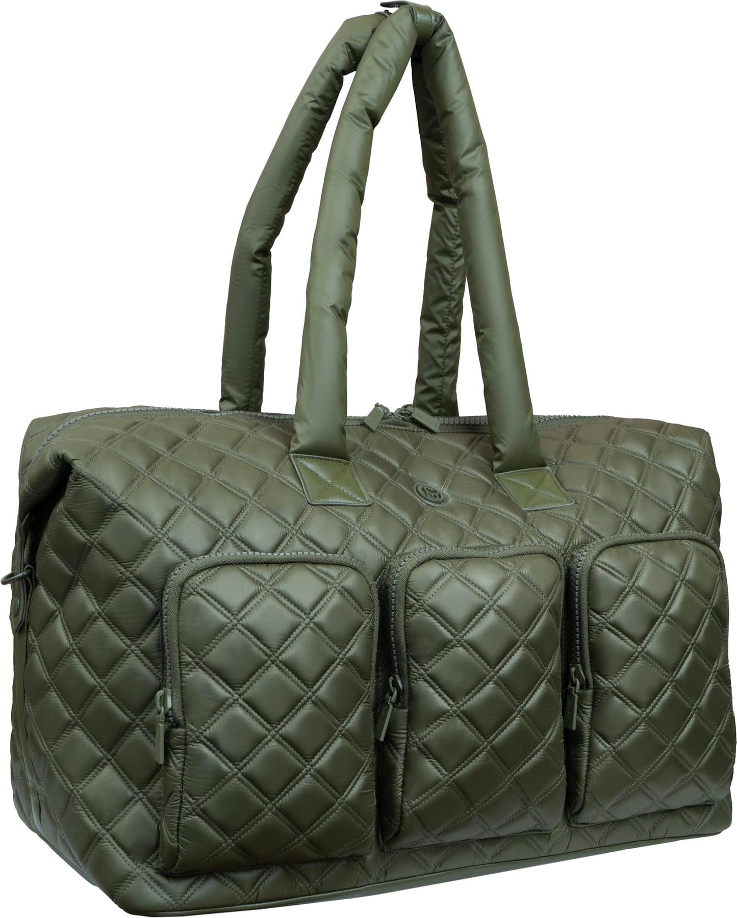 Joan & David 22 Inch Diamond Quilted Parachute Nylon 3 Pocket Duffel Bag