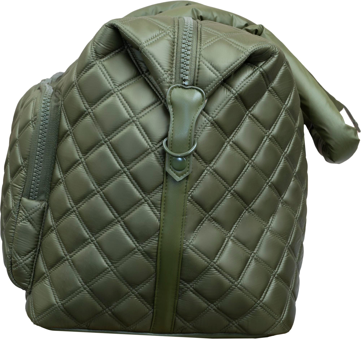 Joan & David 22 Inch Diamond Quilted Parachute Nylon 3 Pocket Duffel Bag