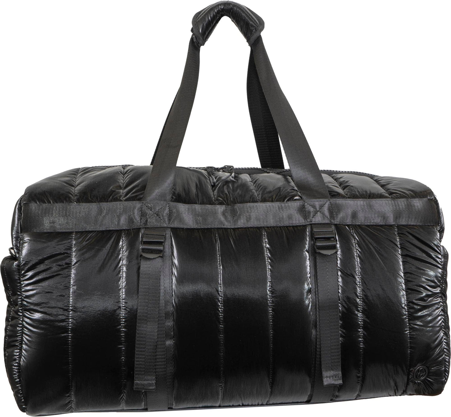 Joan & David 22 Inch Tubular Quilted Metallic Nylon Duffel Bag