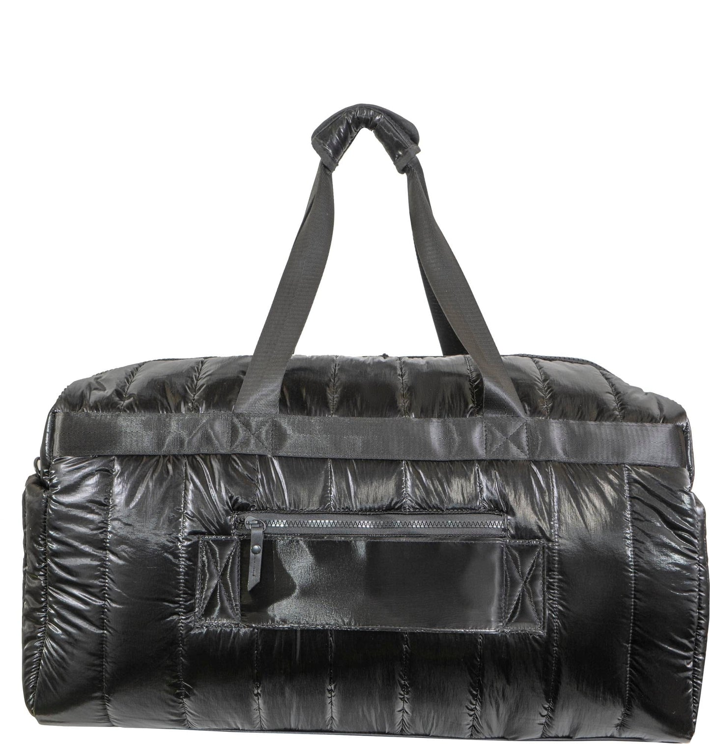 Joan & David 22 Inch Tubular Quilted Metallic Nylon Duffel Bag