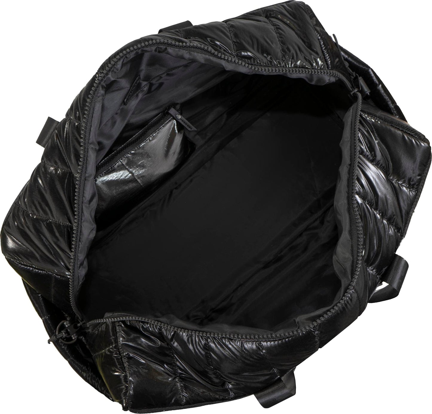 Joan & David 22 Inch Tubular Quilted Metallic Nylon Duffel Bag
