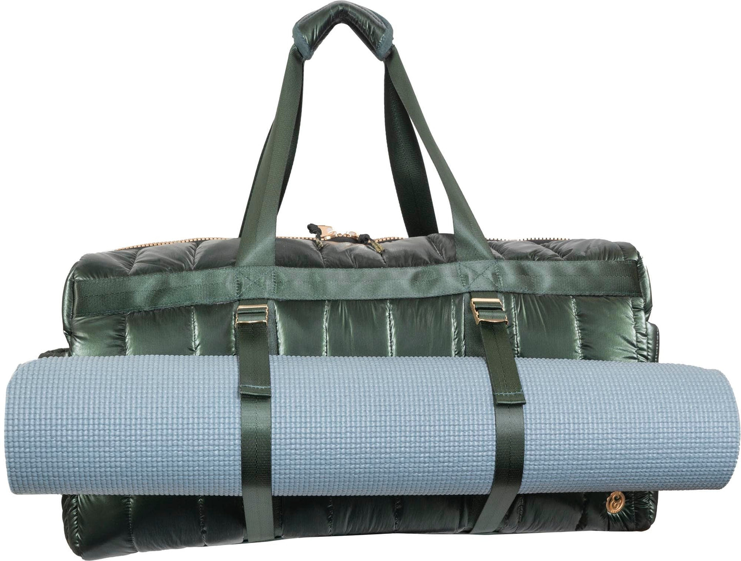 Joan & David 22 Inch Tubular Quilted Metallic Nylon Duffel Bag
