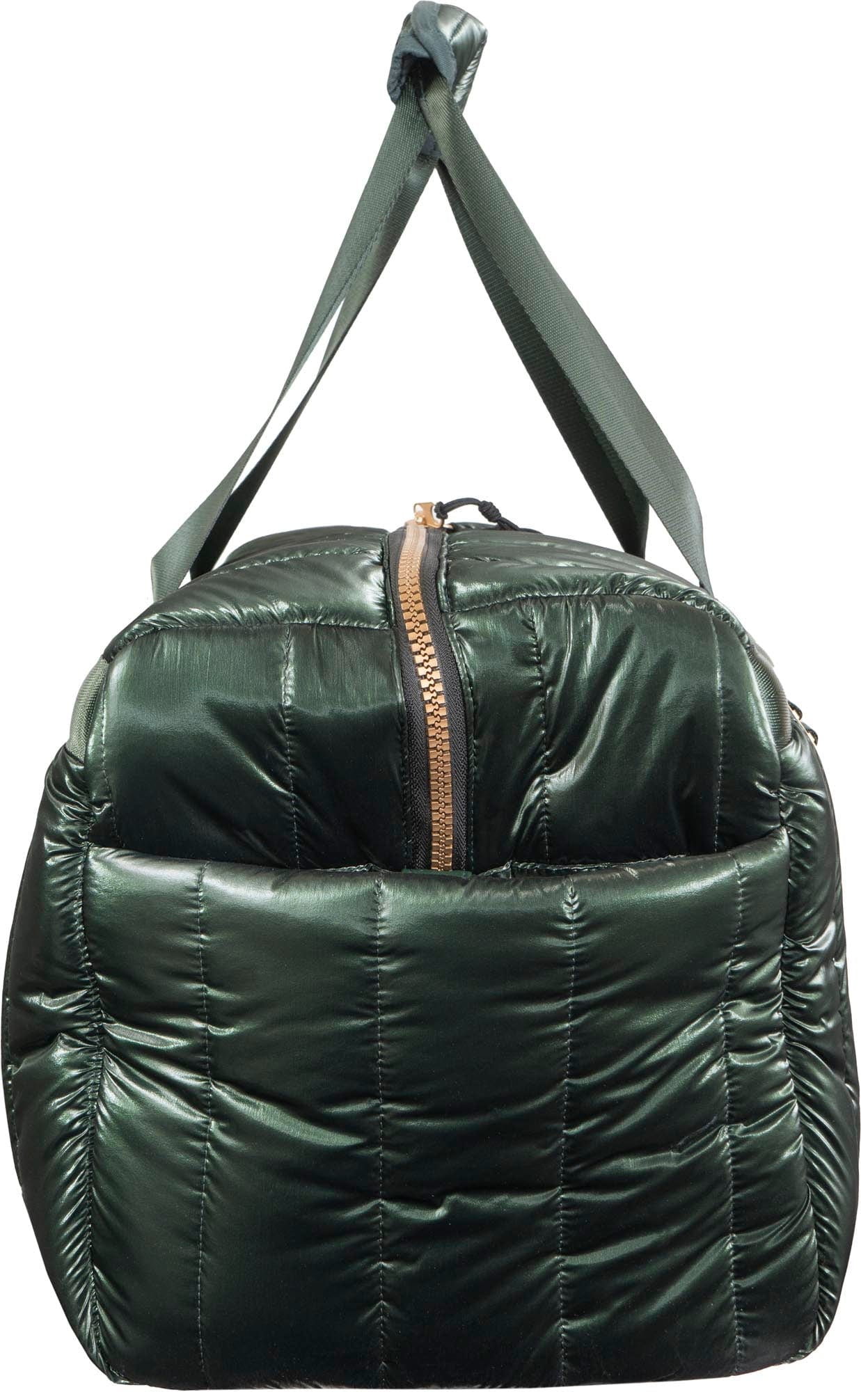 Joan & David 22 Inch Tubular Quilted Metallic Nylon Duffel Bag