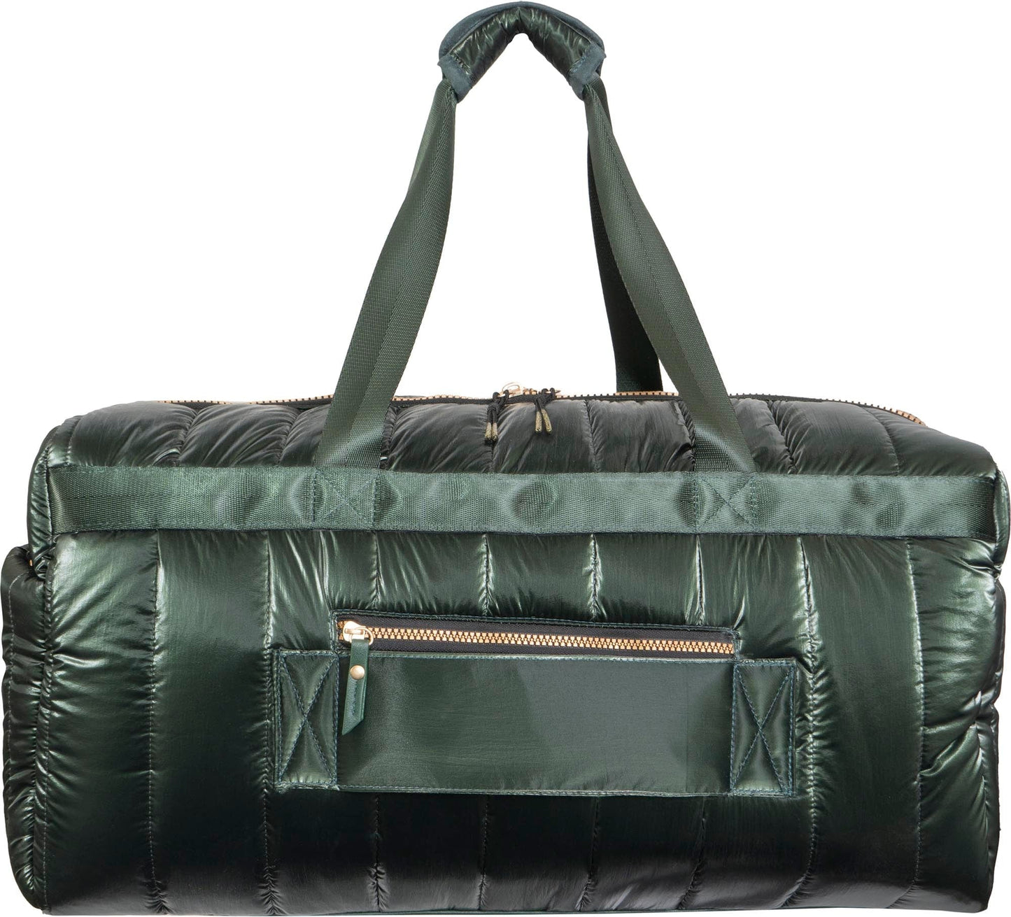 Joan & David 22 Inch Tubular Quilted Metallic Nylon Duffel Bag