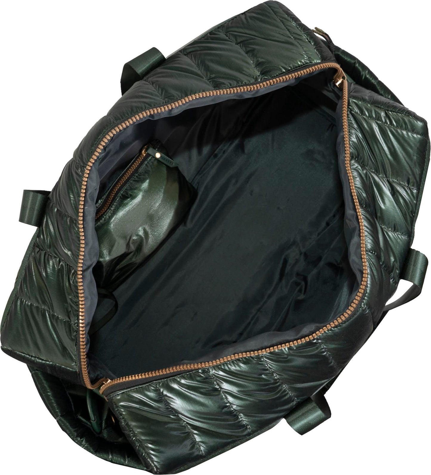 Joan & David 22 Inch Tubular Quilted Metallic Nylon Duffel Bag