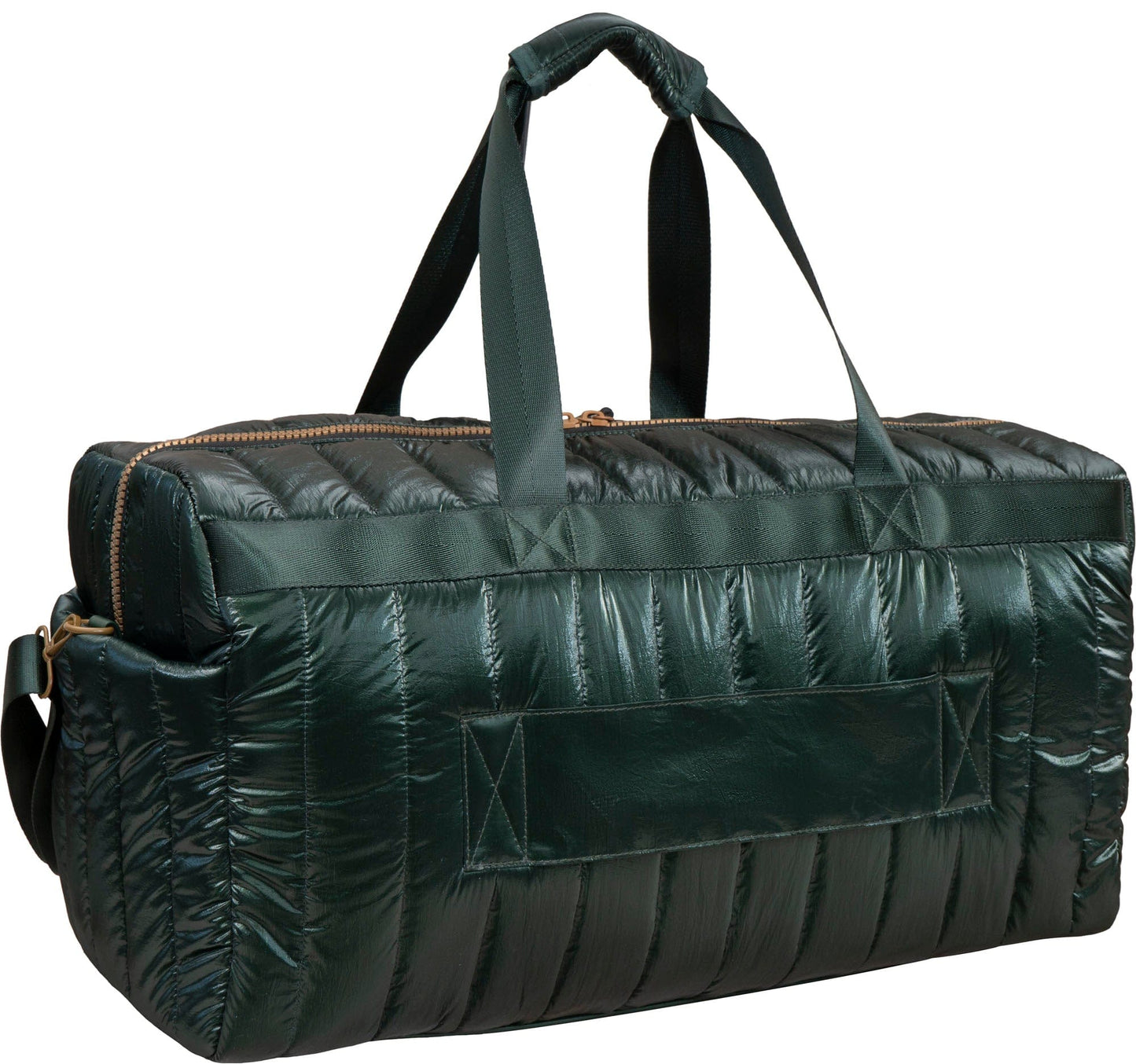 Joan & David 22 Inch Tubular Quilted Metallic Nylon Duffel Bag