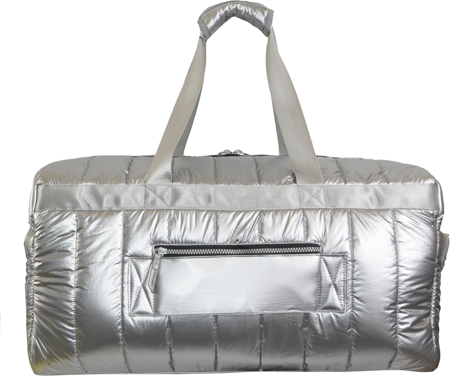 Joan & David 22 Inch Tubular Quilted Metallic Nylon Duffel Bag