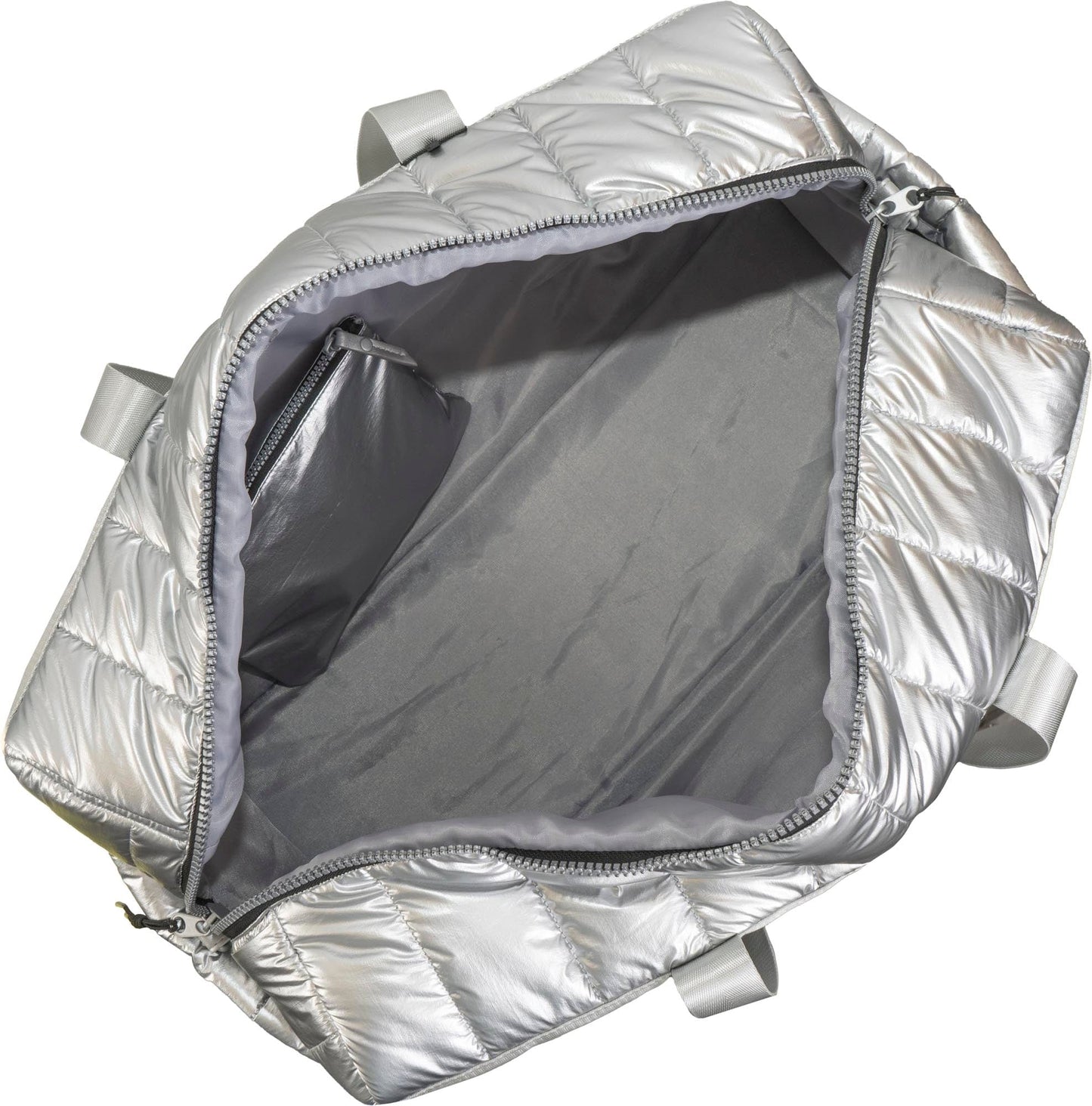 Joan & David 22 Inch Tubular Quilted Metallic Nylon Duffel Bag