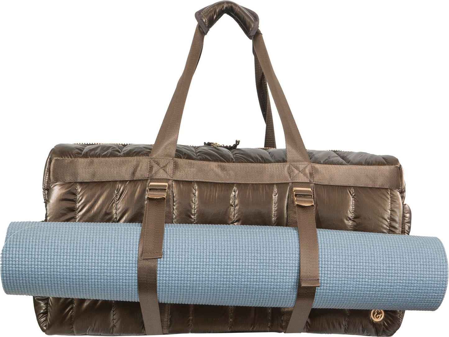 Joan & David 22 Inch Tubular Quilted Metallic Nylon Duffel Bag
