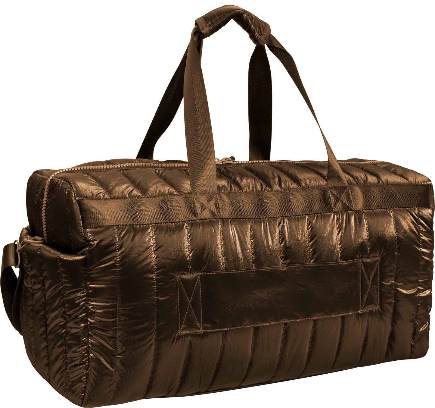 Joan & David 22 Inch Tubular Quilted Metallic Nylon Duffel Bag