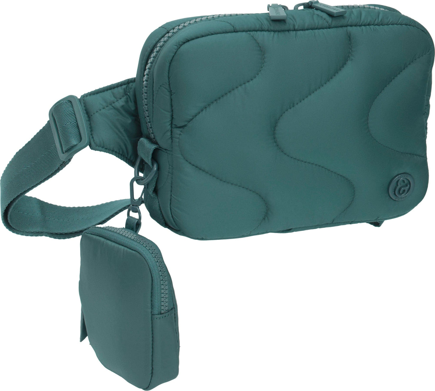 Joan & David Wave Puffer Quilted Nylon Passport Sling Bag