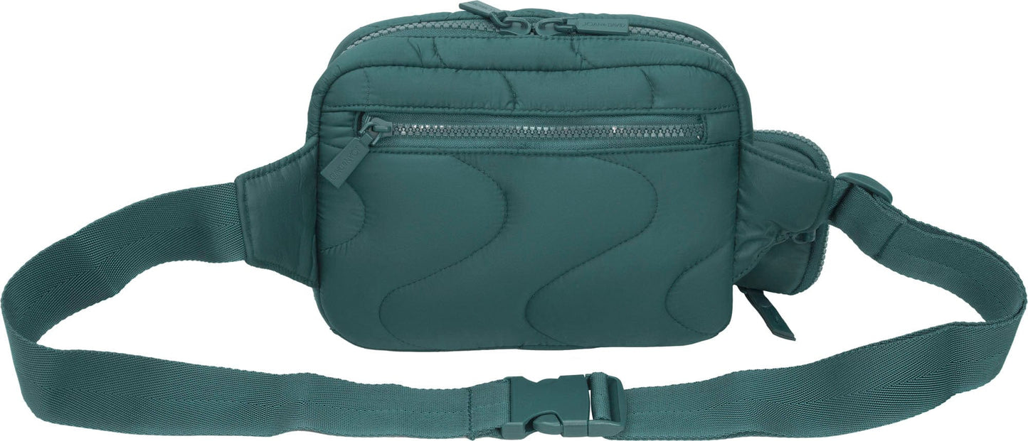 Joan & David Wave Puffer Quilted Nylon Passport Sling Bag