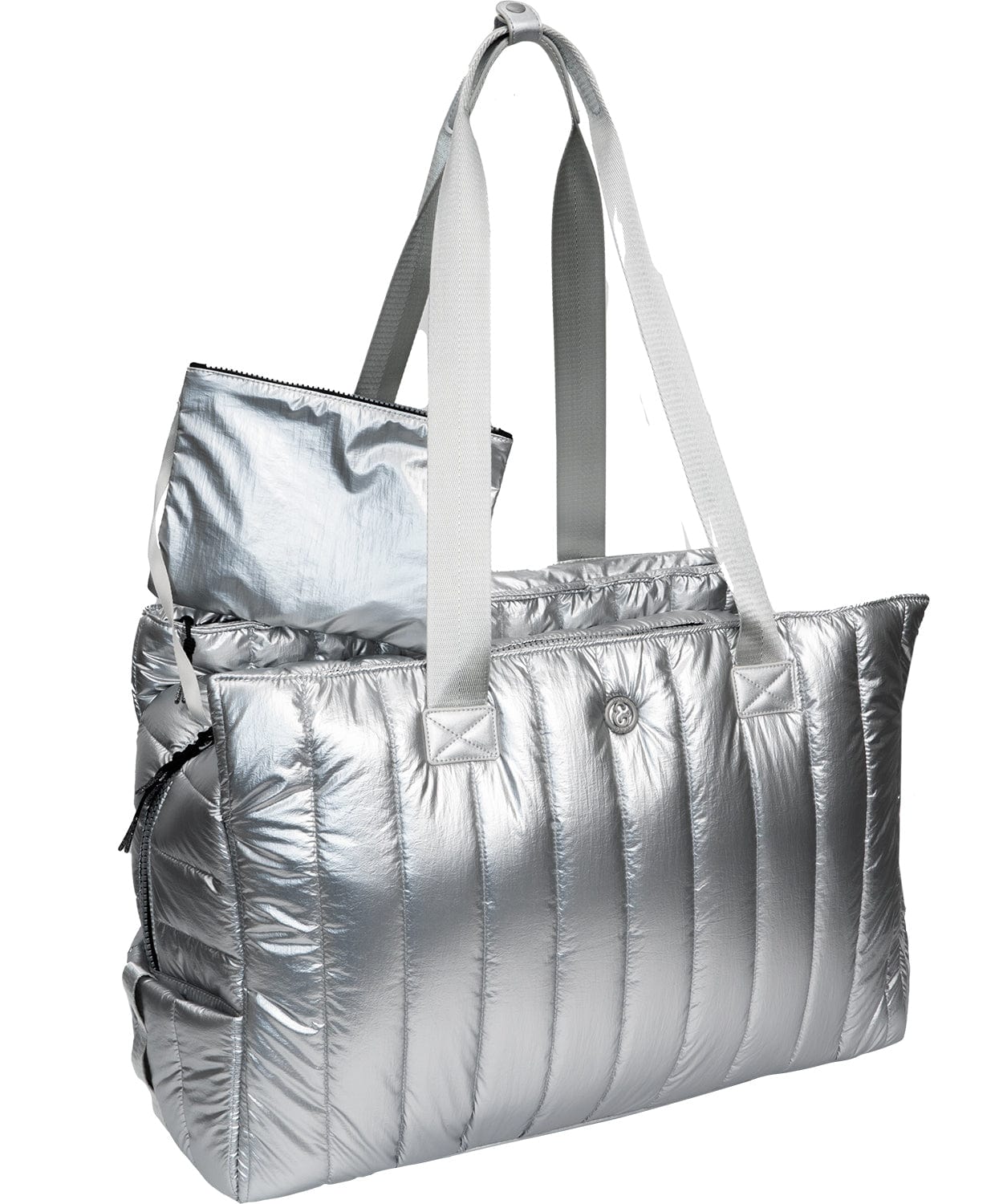 Joan & David Metallic Tubular Nylon Tote