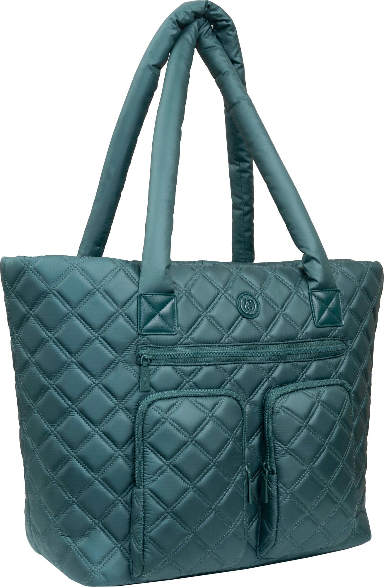 Joan & David Diamond Quilted Parachute Nylon Tote