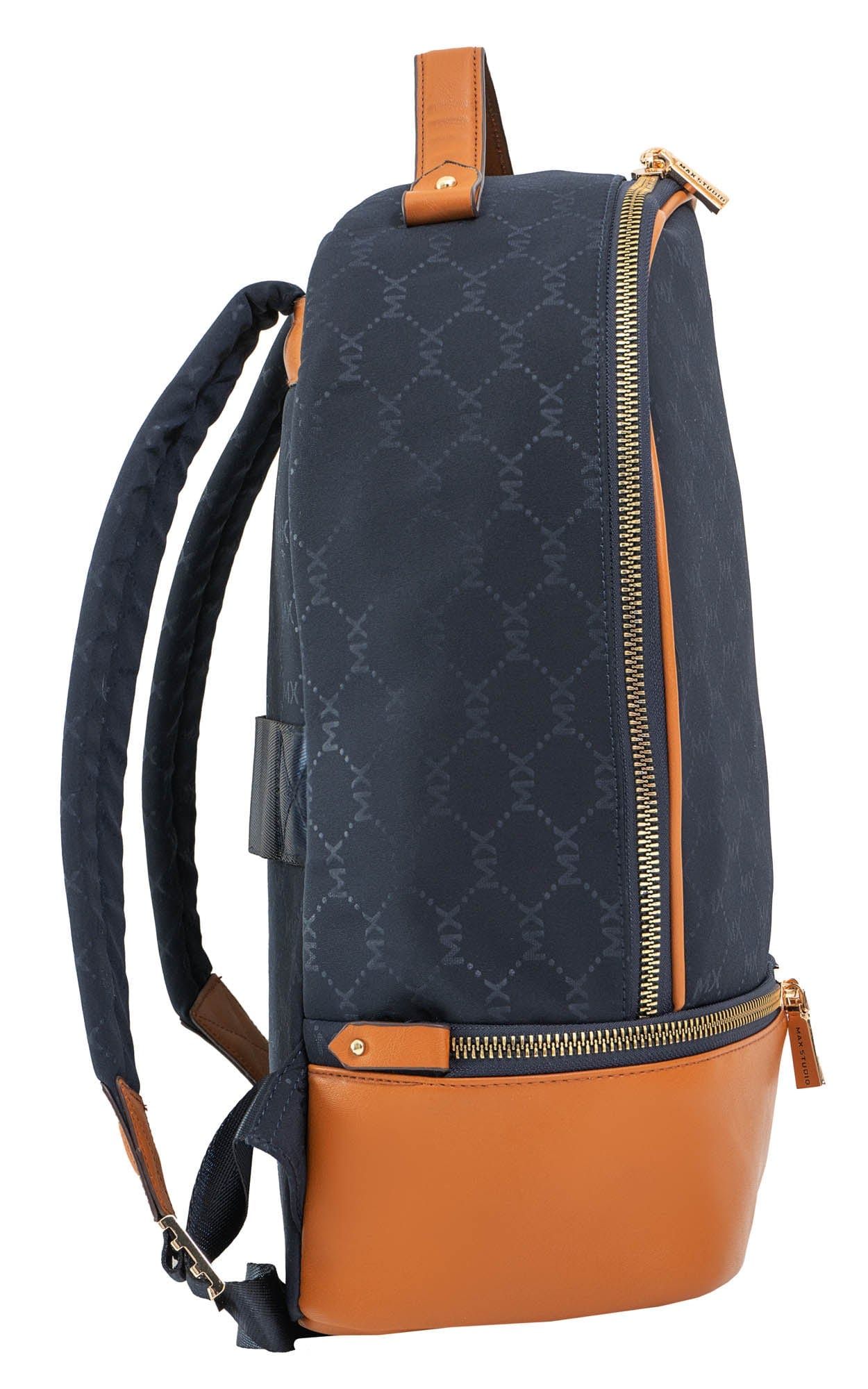 Max Studio Nylon Signature  Print Backpack with Zippered Bottom Compartment