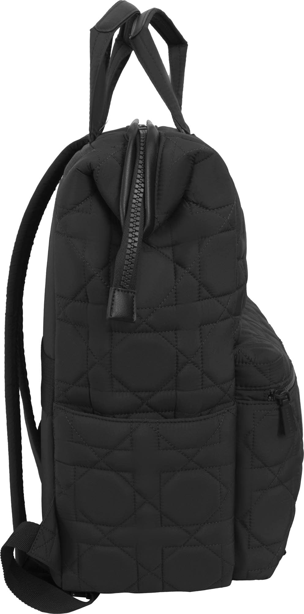 Max Studio Square Quilted Backpack with Front Zippered Pocket