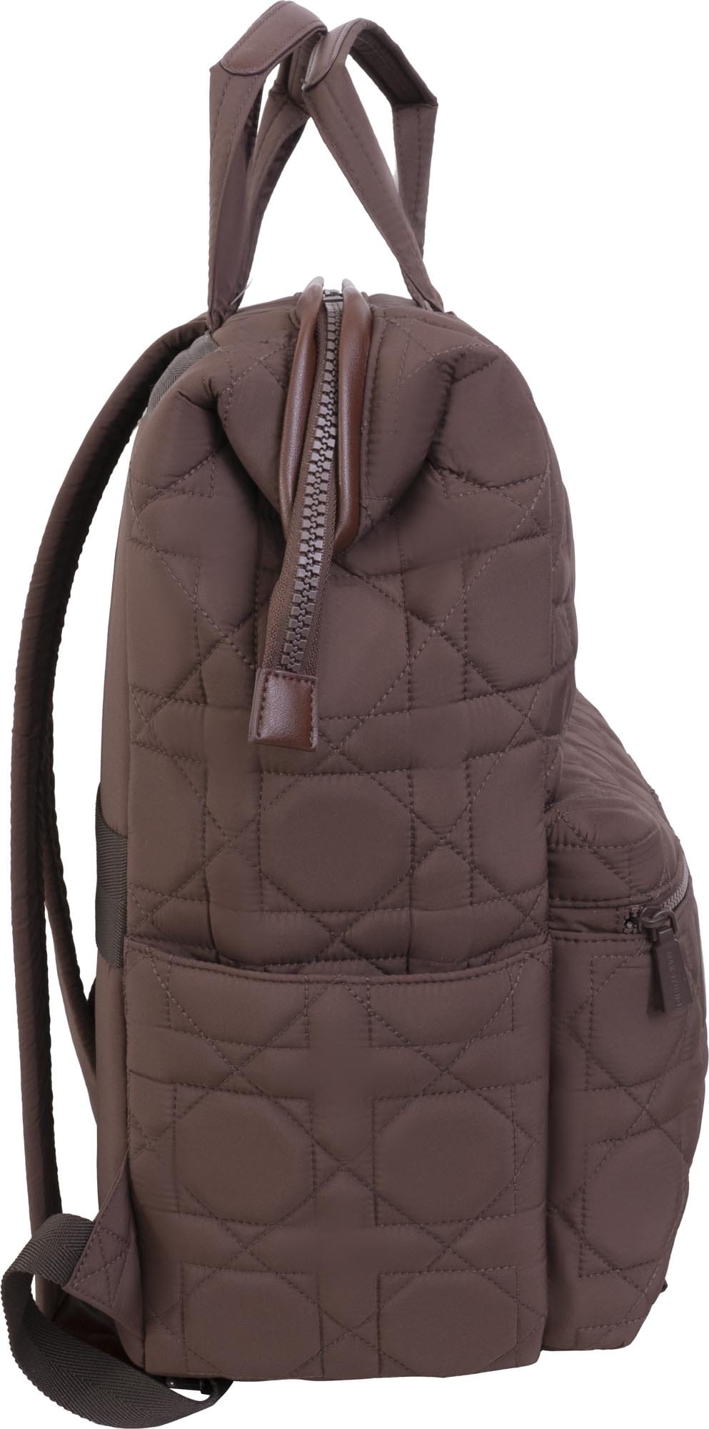 Max Studio Square Quilted Backpack with Front Zippered Pocket