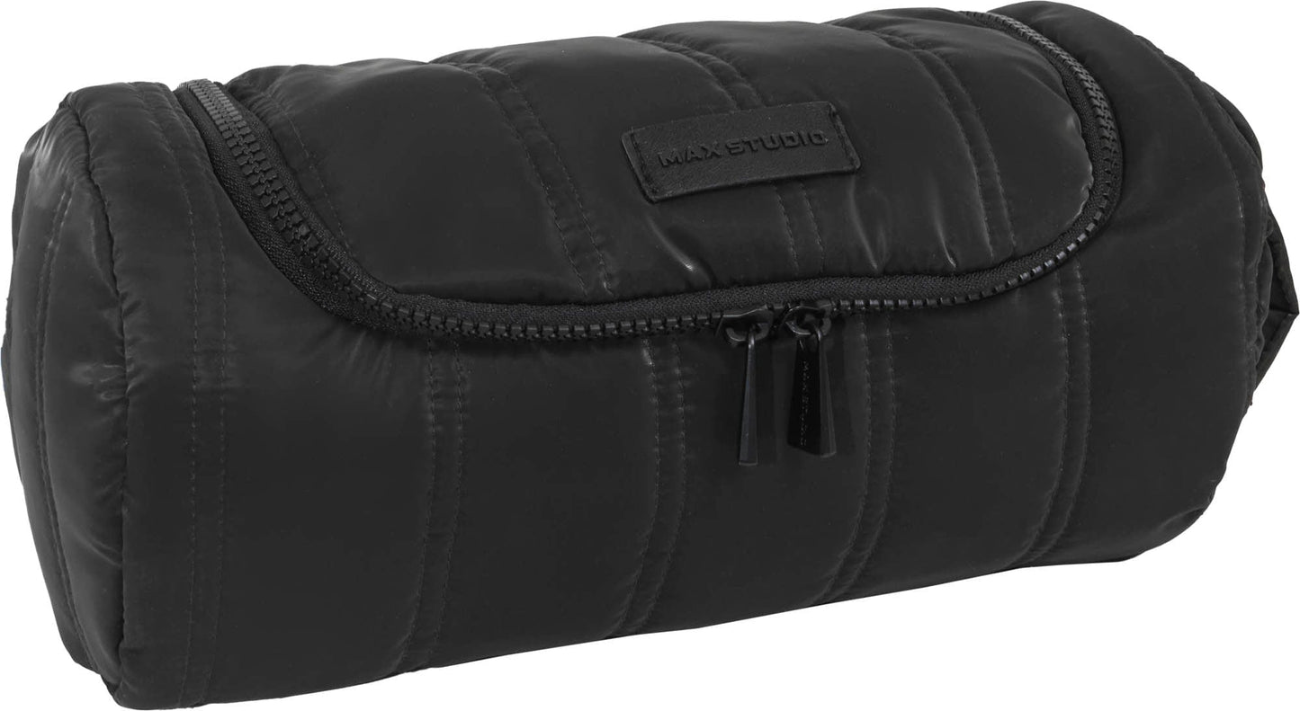 Max Studio Tubular Quilted Nylon Hanging  Toiletry Dopp Kitt