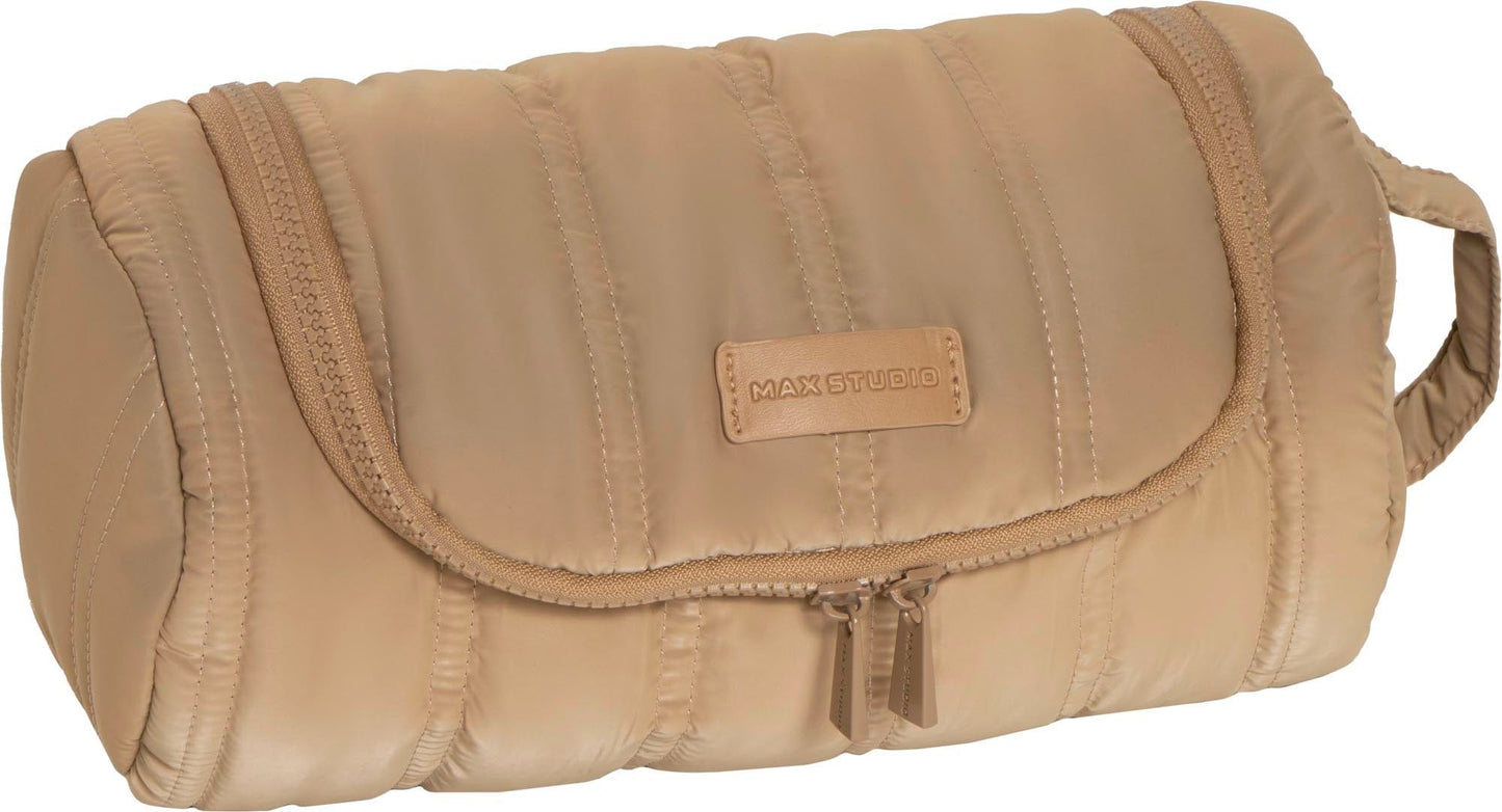 Max Studio Tubular Quilted Nylon Hanging  Toiletry Dopp Kitt