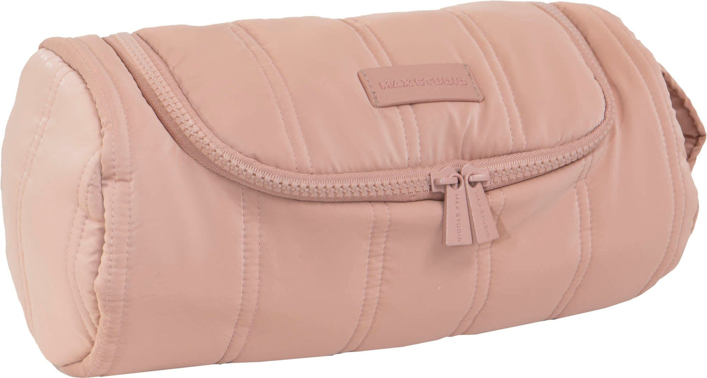Max Studio Tubular Quilted Nylon Hanging  Toiletry Dopp Kitt