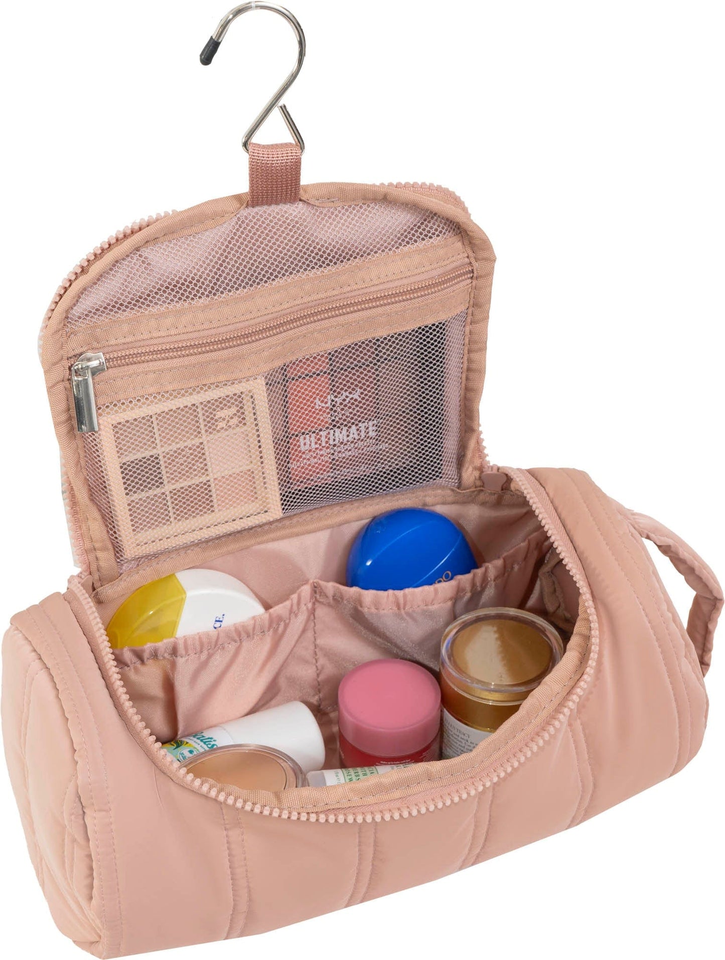 Max Studio Tubular Quilted Nylon Hanging  Toiletry Dopp Kitt