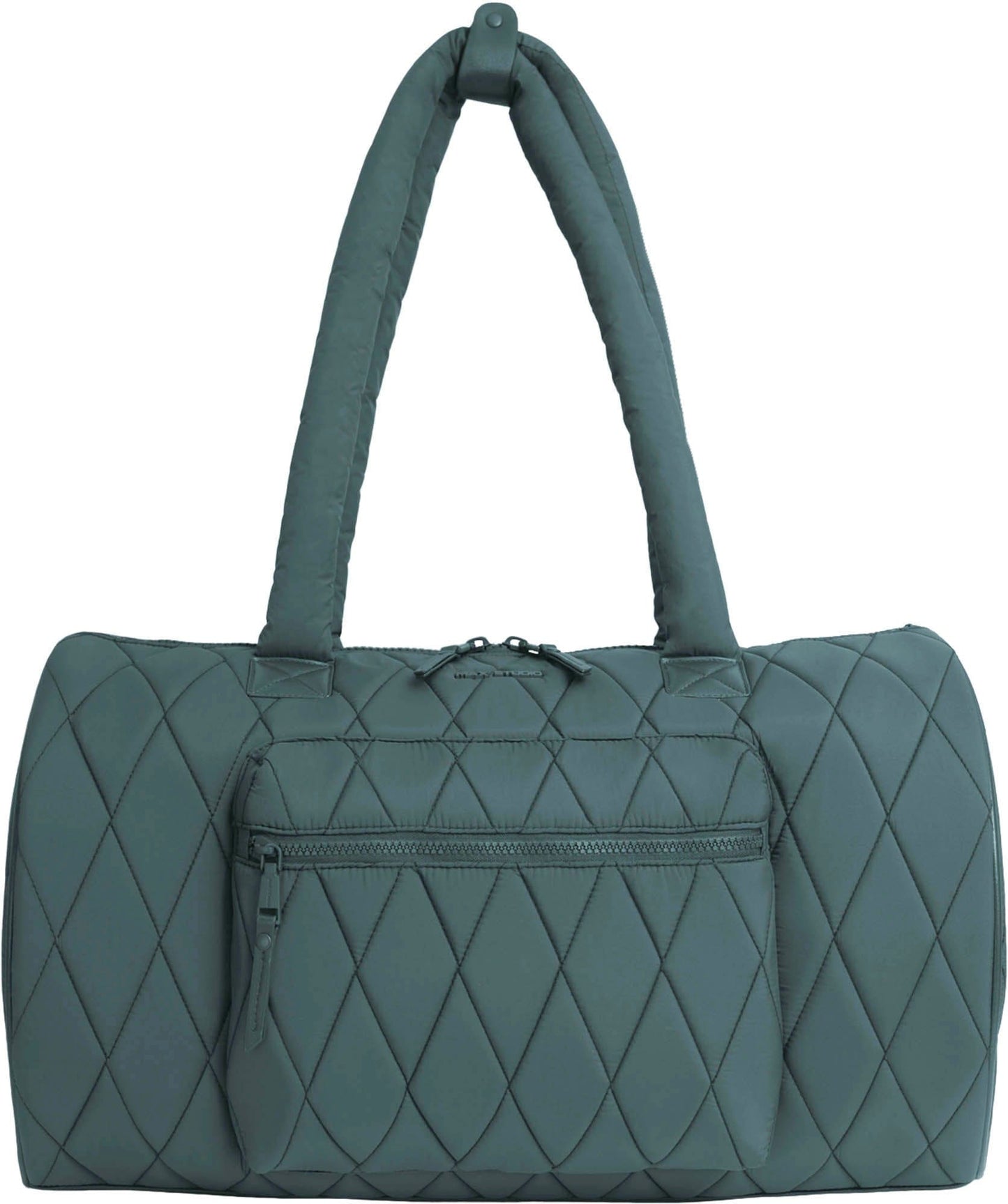 Max Studio 20 Inch Large Nylon Diamond Quilted Roll Duffle Bag