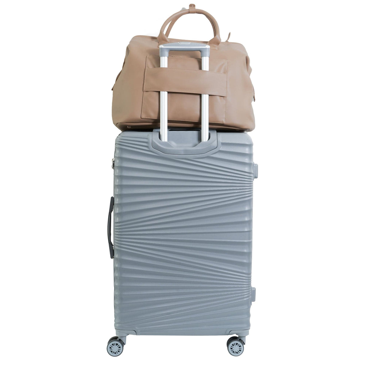 Max Studio 18 Inch Smooth Faux Vachetta PU Frame Weekender Duffle