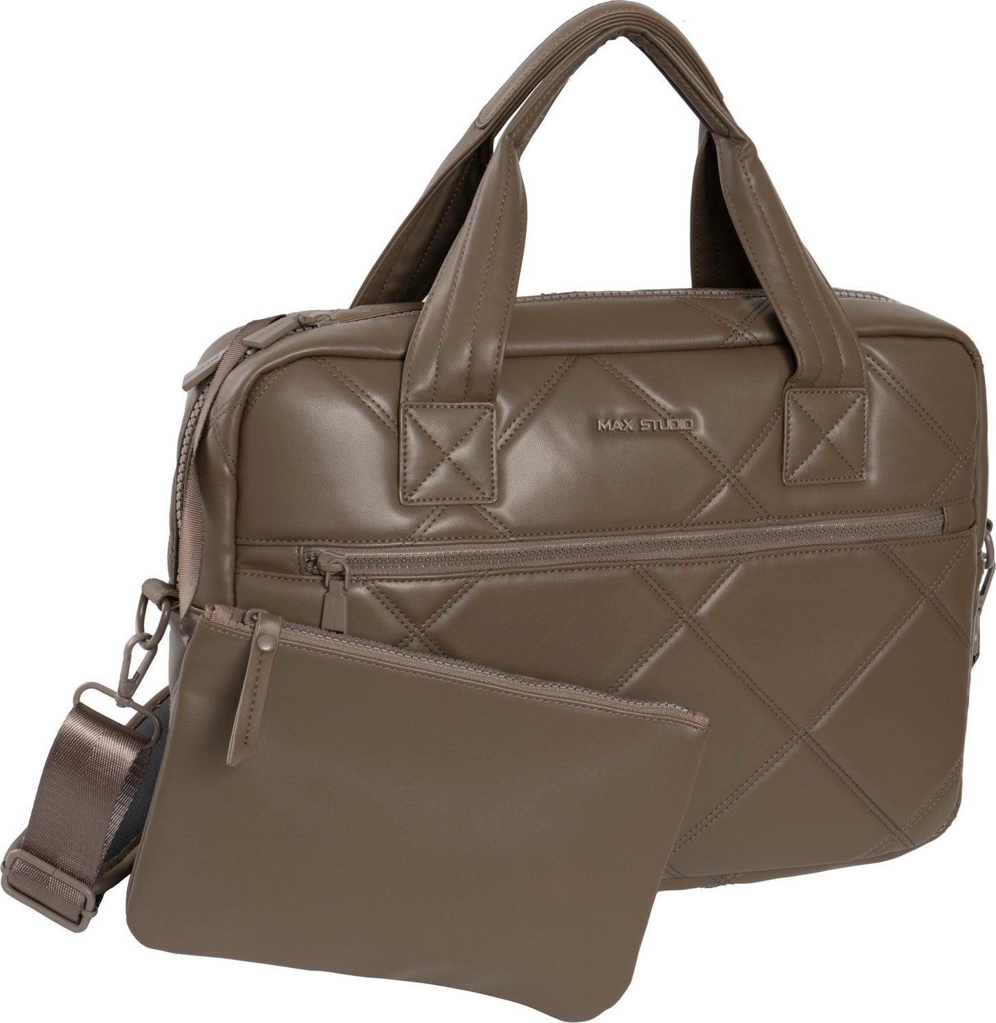 Max Studio 21 Inch Large Lamby Diamond Quilted Laptop Bag
