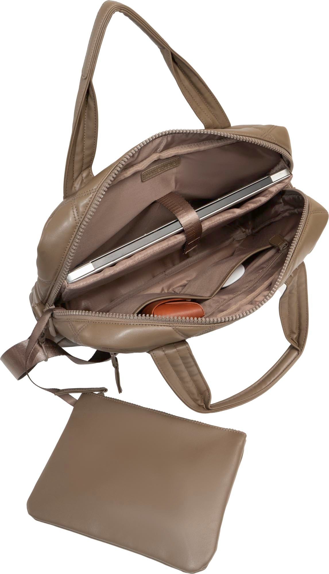 Max Studio 21 Inch Large Lamby Diamond Quilted Laptop Bag