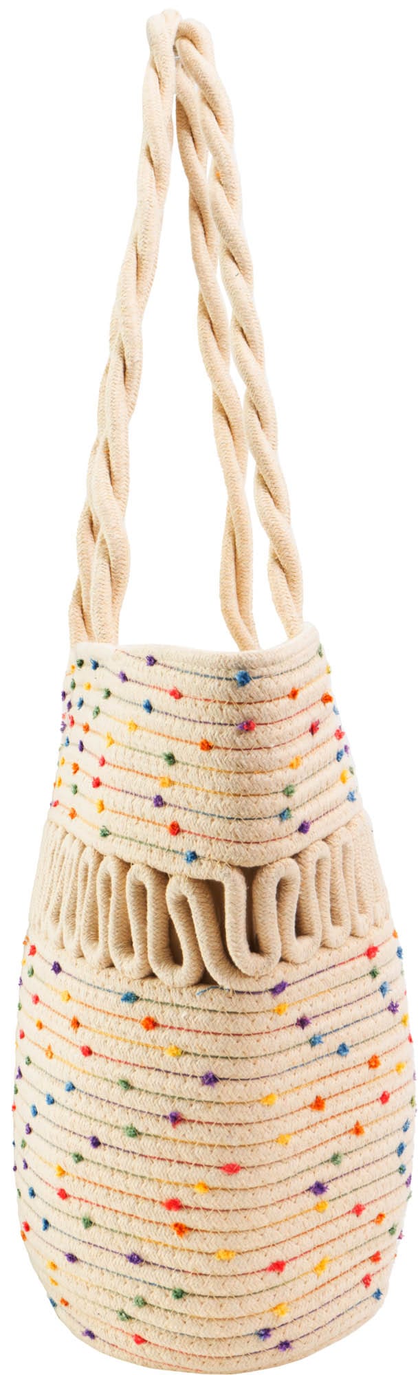 Magid Natural Cotton Woven Confetti Twist Shoulder Tote