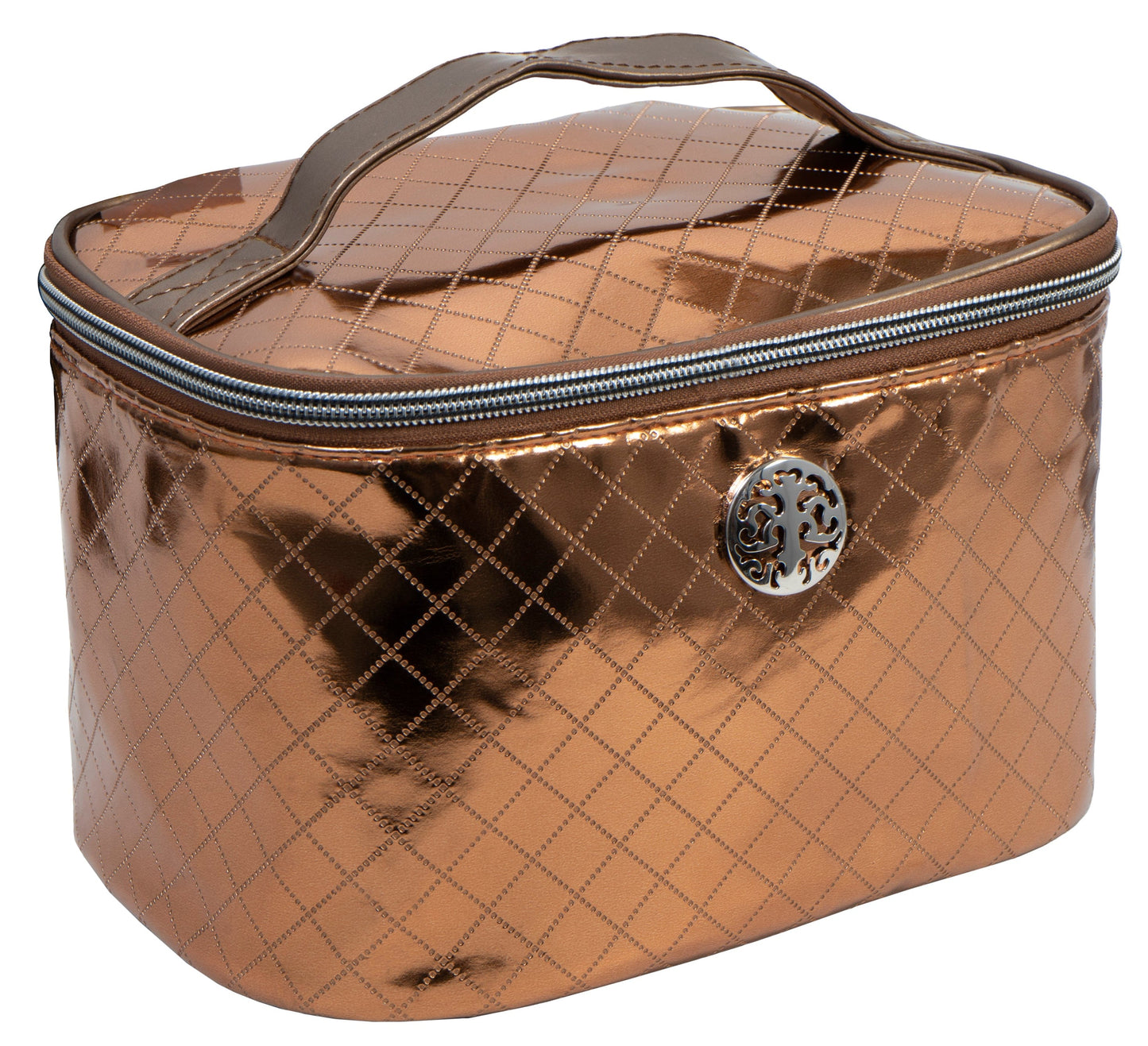 Rebecca & Rifka Quilted Metallic Train Toiletry Case