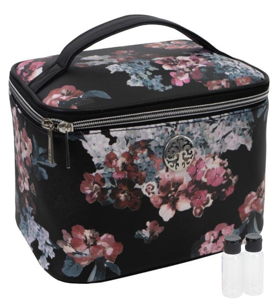 Rebecca & Rifka Floral Print Round  Train Toiletry Case