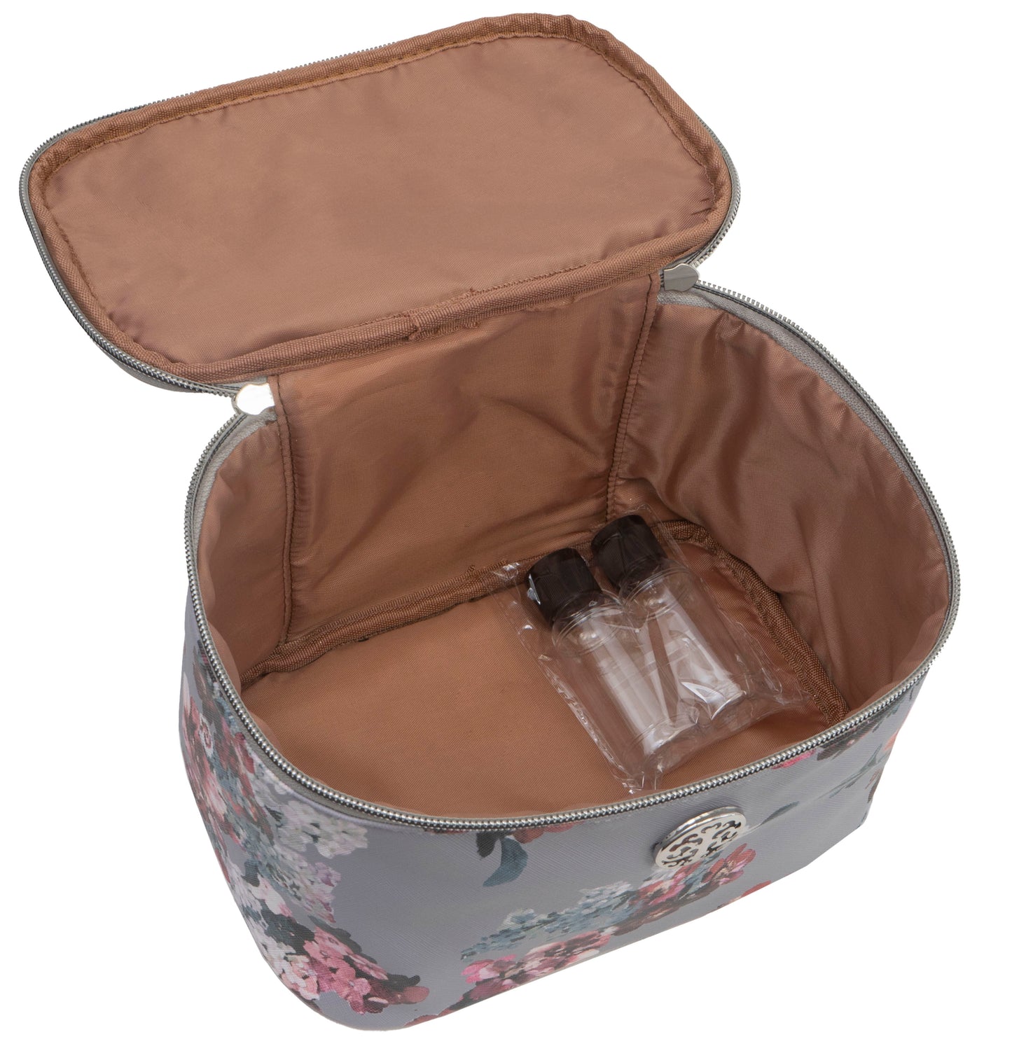 Rebecca & Rifka Floral Print Round  Train Toiletry Case