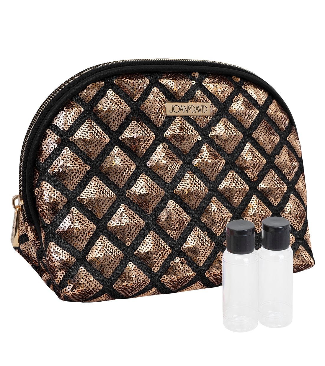 Joan & David Diamond Sequin Dome Cosmetic Pouch