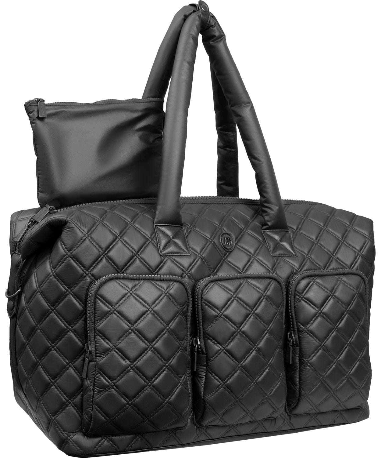 Joan & David 22 Inch Diamond Quilted Parachute Nylon 3 Pocket Duffel Bag