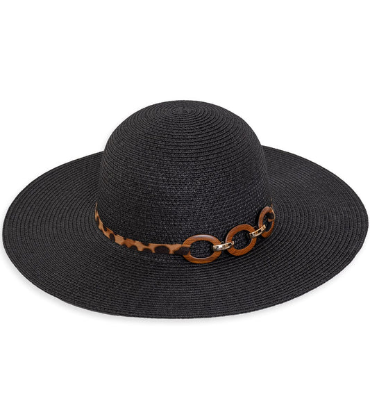 Max Studio Leopard Jewlery Straw Floppy