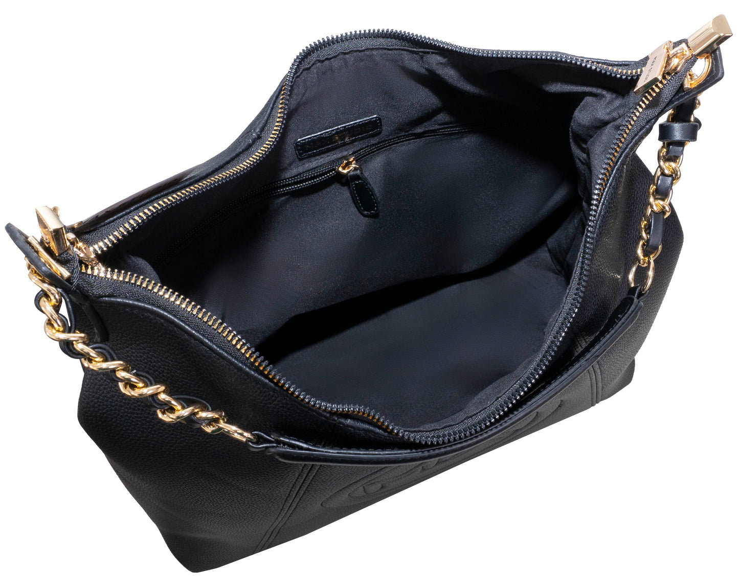 Max Studio Pebble Grain Top Chain Handle Slouchy Hobo Handbag