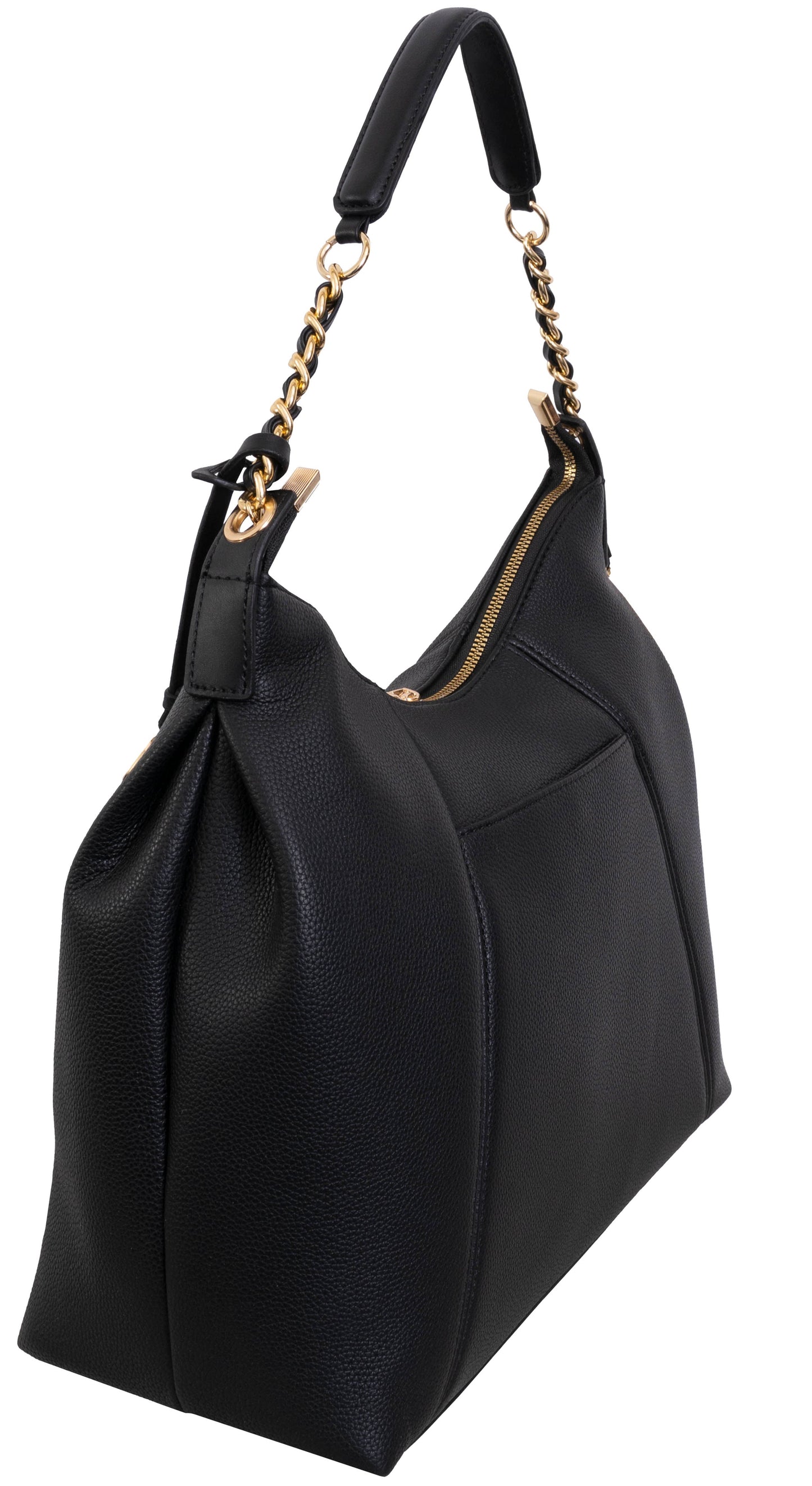 Max Studio Pebble Grain Top Chain Handle Slouchy Hobo Handbag