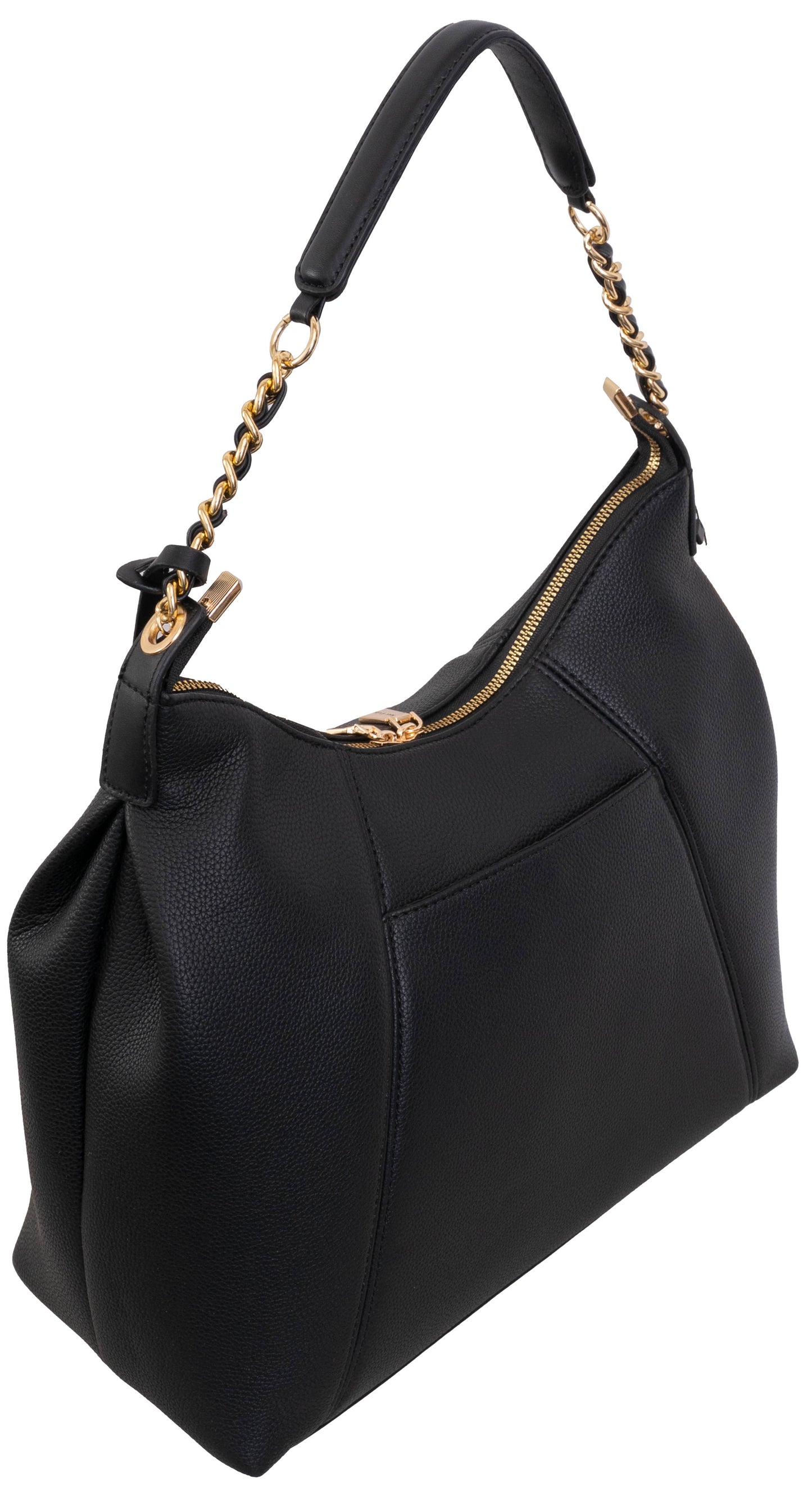 Max Studio Pebble Grain Top Chain Handle Slouchy Hobo Handbag