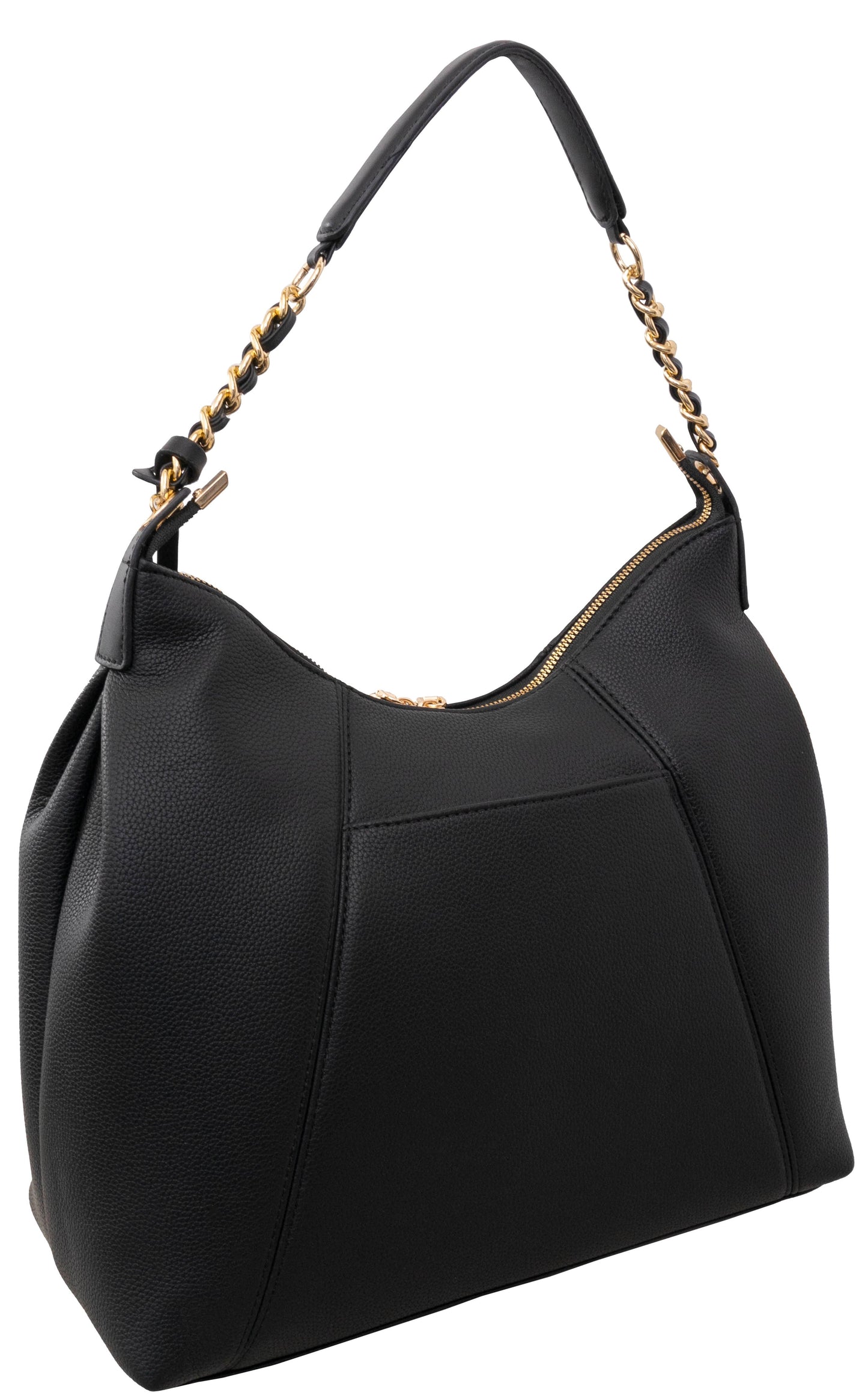 Max Studio Pebble Grain Top Chain Handle Slouchy Hobo Handbag