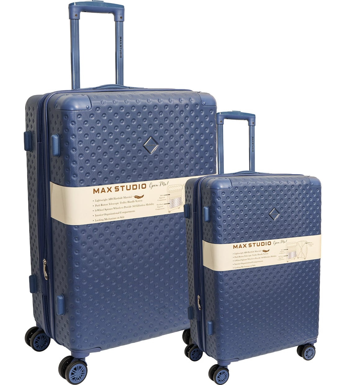 Max Studio Tonal Tufted ABS 2-Piece Hard-Sided Luggage Set