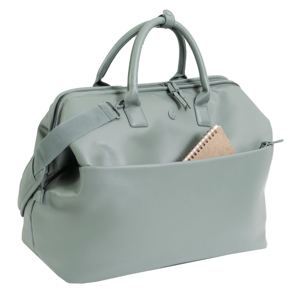 Max Studio 18 Inch Smooth Faux Vachetta PU Frame Weekender Duffle