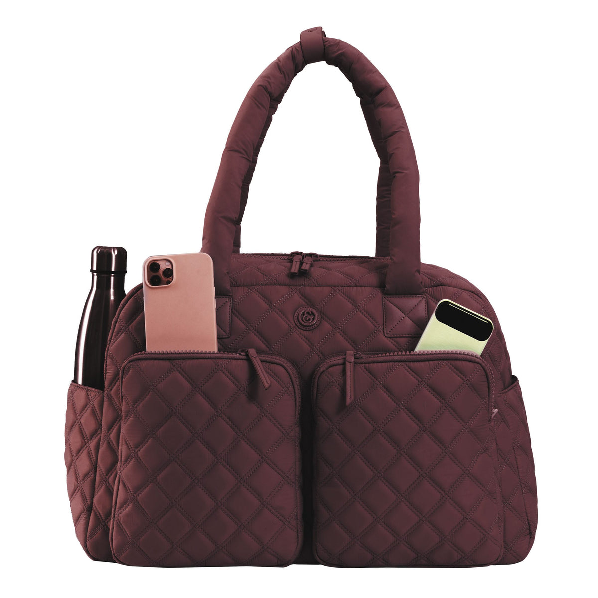 Joan & David Two Pocket Diamond Quilted 22 in. Duffel Bag