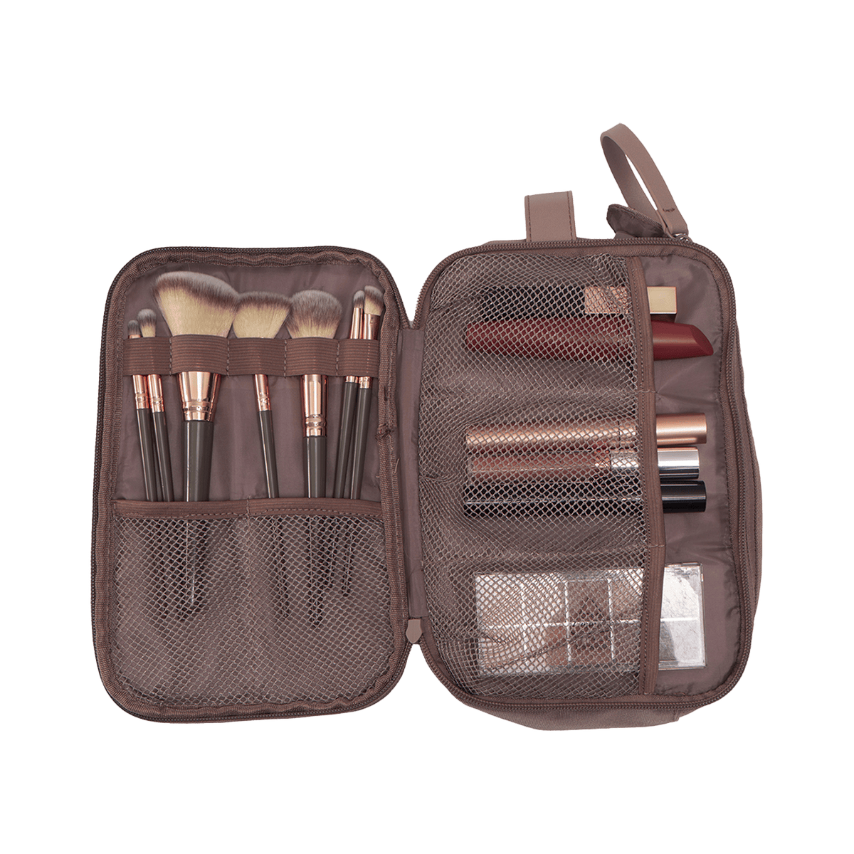 Joan & David 1680 Denier Nylon Double Zip Compartment Cosmetic Organizer