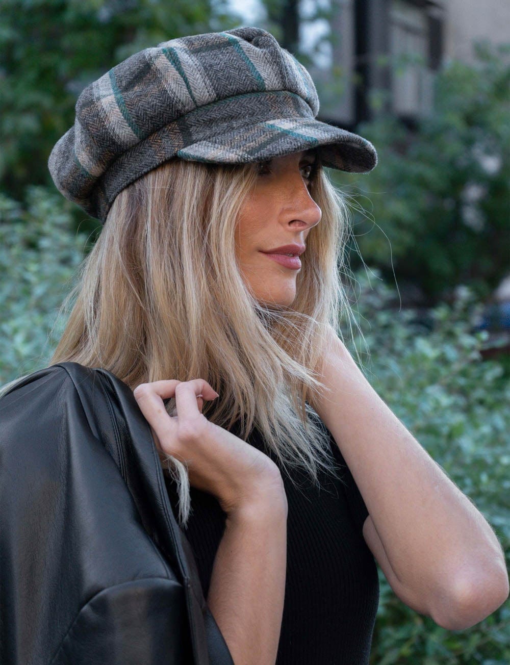 Magid Plaid Print Baker Boy Hat