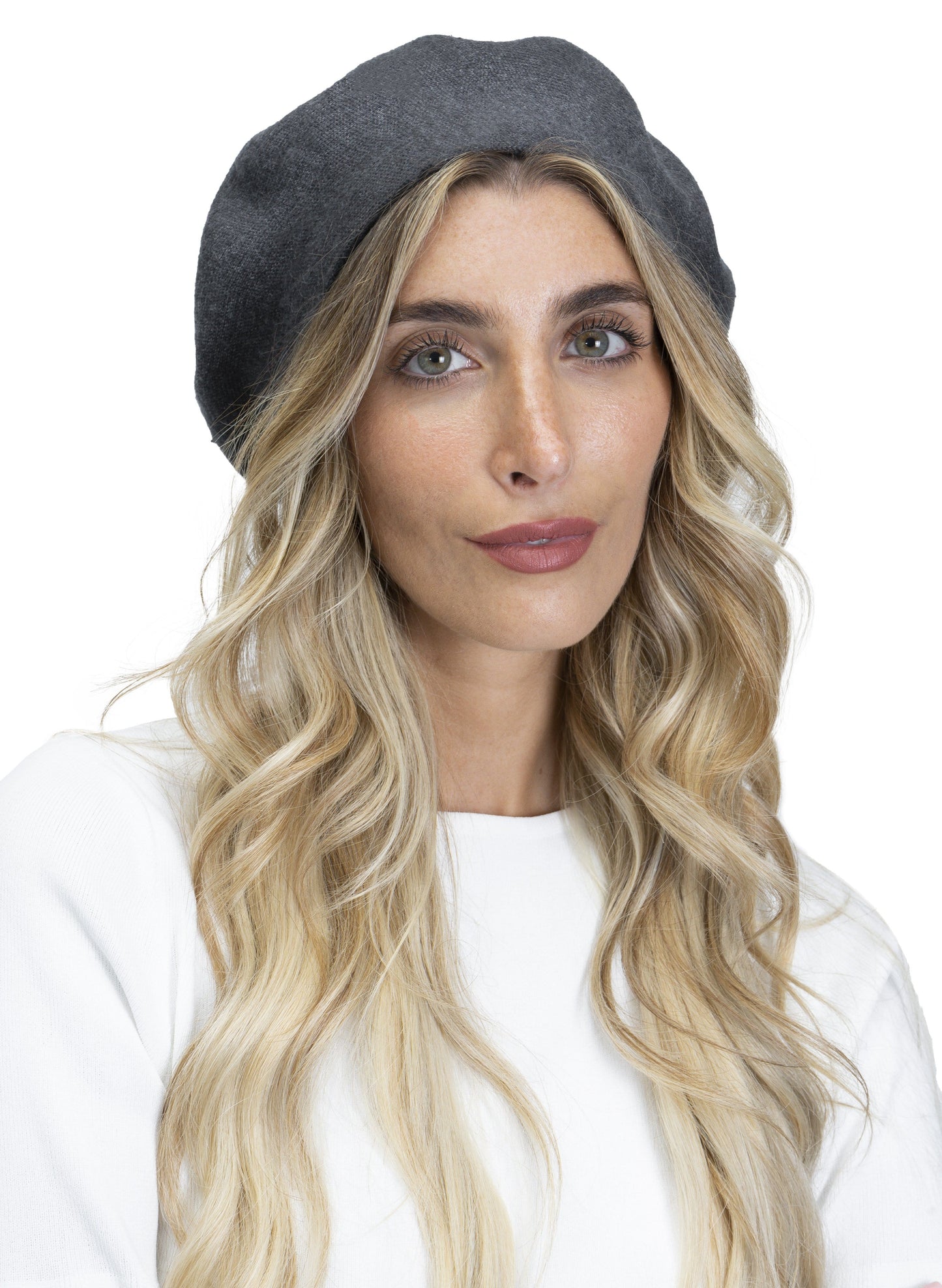 Jones New York Knit Pom Pom Beret